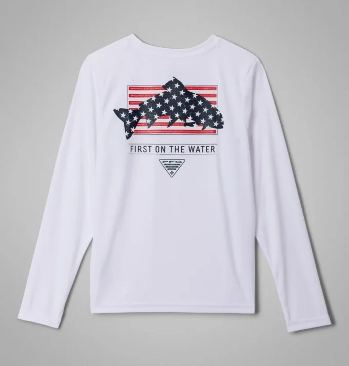 Boys PFG Terminal Tackle™ Fins and Stripes Long Sleeve Shirt Boys PFG Terminal Tackle™ Fins and Stripes Long Sleeve Shirt