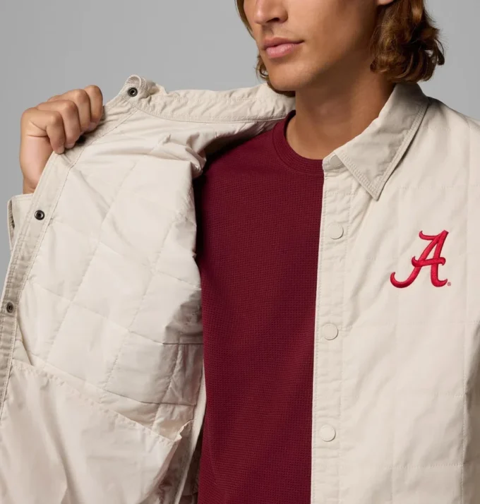 Men Collegiate Campus Roam™ Quilted Shirt Jacket – Alabama