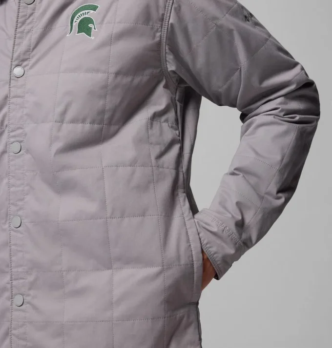 Men Collegiate Campus Roam™ Quilted Shirt Jacket – Michigan State