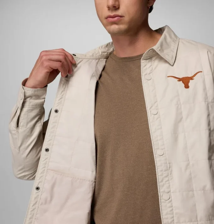 Men Collegiate Campus Roam™ Quilted Shirt Jacket – Texas