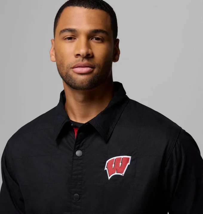 Men Collegiate Campus Roam™ Quilted Shirt Jacket – Wisconsin