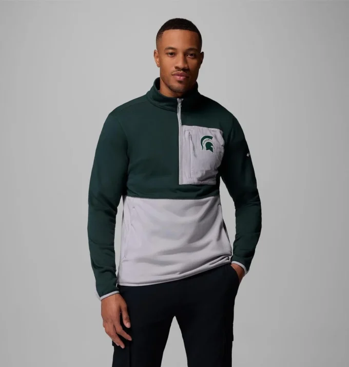 Men Collegiate Columbia Hike™ Half Zip Jacket – Michigan State