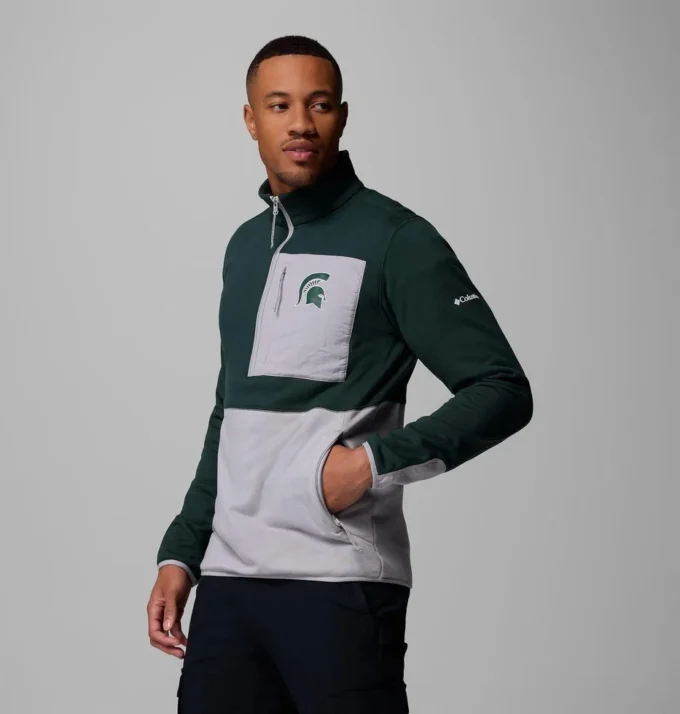 Men Collegiate Columbia Hike™ Half Zip Jacket – Michigan State