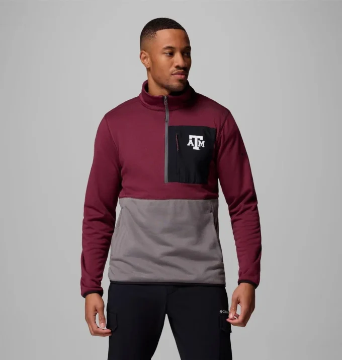 Men Collegiate Columbia Hike™ Half Zip Jacket – Texas A&M