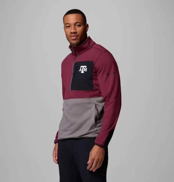 Men Collegiate Columbia Hike™ Half Zip Jacket – Texas A&M