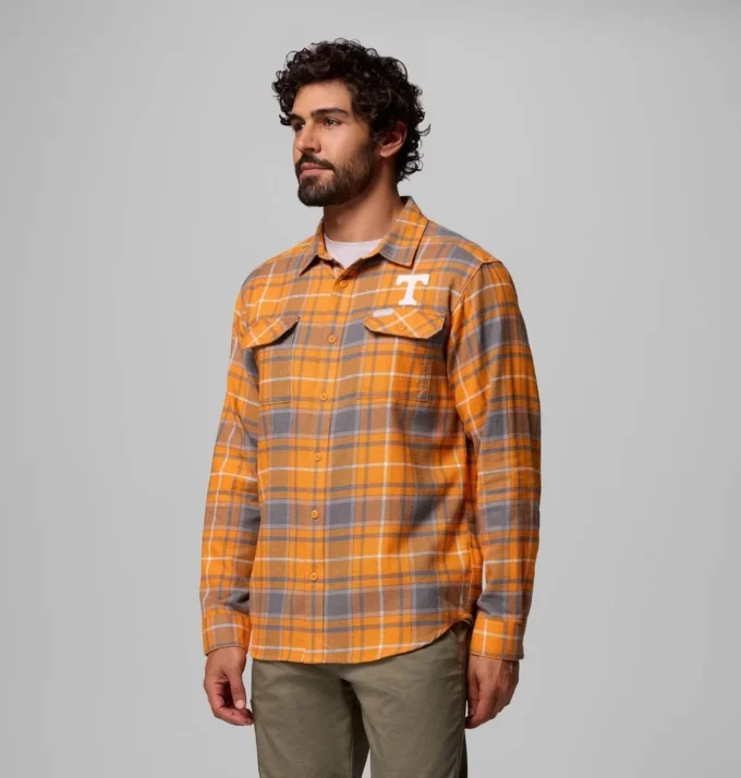 Men Collegiate Flare Gun™ Flannel Long Sleeve Shirt – Tennessee