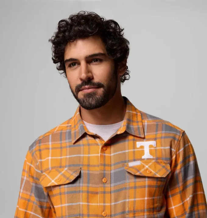 Men Collegiate Flare Gun™ Flannel Long Sleeve Shirt – Tennessee