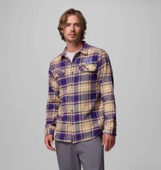 Men Collegiate Flare Gun™ Flannel Long Sleeve Shirt – Washington Men Collegiate Flare Gun™ Flannel Long Sleeve Shirt – Washington