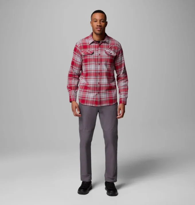 Men Collegiate Flare Gun™ Flannel Long Sleeve Shirt – Washington State