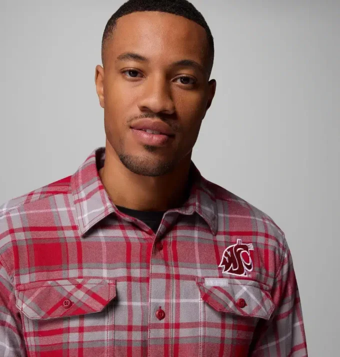 Men Collegiate Flare Gun™ Flannel Long Sleeve Shirt – Washington State