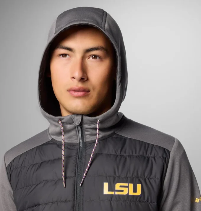 Men Collegiate Out-Shield™ Hybrid Hoodie – LSU Men Collegiate Out-Shield™ Hybrid Hoodie – LSU