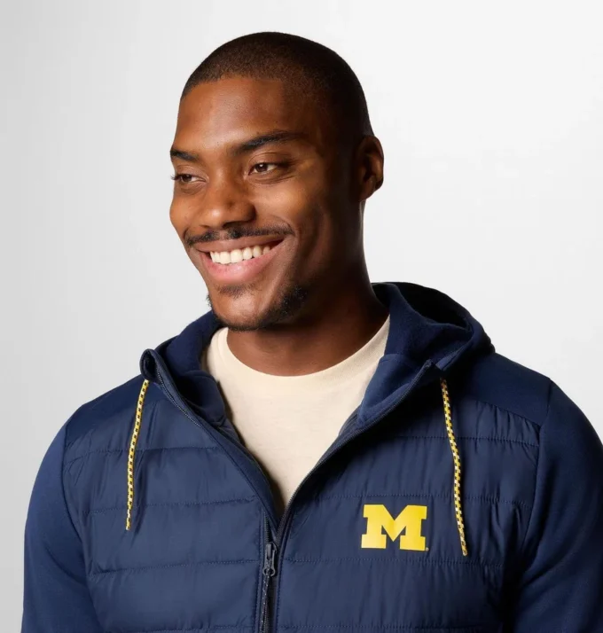 Men Collegiate Out-Shield™ Hybrid Hoodie – Michigan