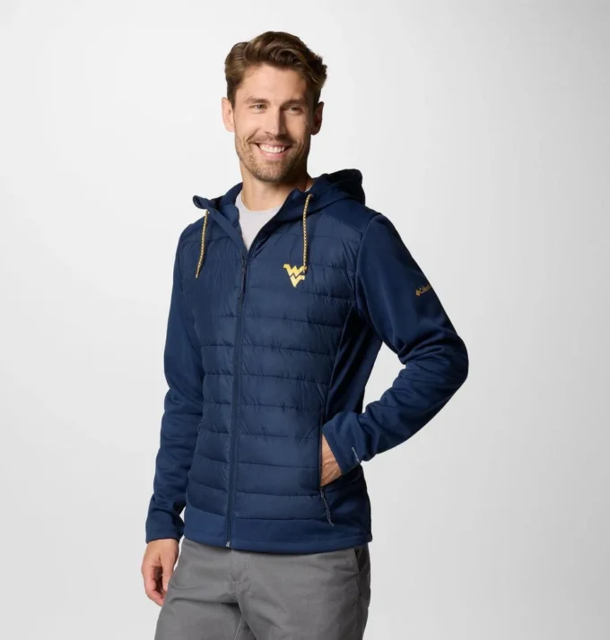Men Collegiate Out-Shield™ Hybrid Hoodie – West Virginia Men Collegiate Out-Shield™ Hybrid Hoodie – West Virginia
