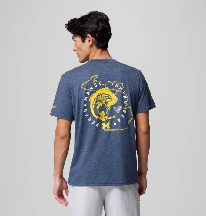 Men Collegiate PFG™ Short Sleeve Shirt – Michigan