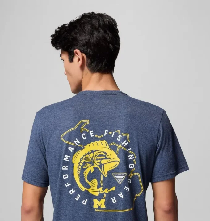 Men Collegiate PFG™ Short Sleeve Shirt – Michigan