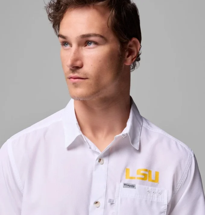 Men Collegiate PFG Slack Tide™ Camp Shirt – LSU Men Collegiate PFG Slack Tide™ Camp Shirt – LSU