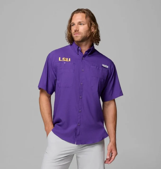 Men Collegiate PFG Tamiami™ Short Sleeve Shirt – LSU