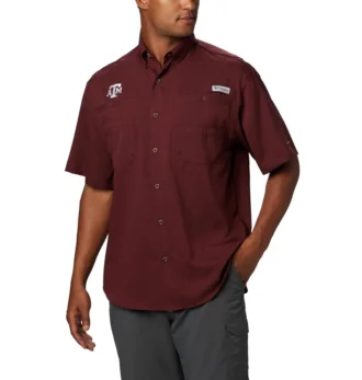 Men Collegiate PFG Tamiami™ Short Sleeve Shirt – Tall – Texas A&M