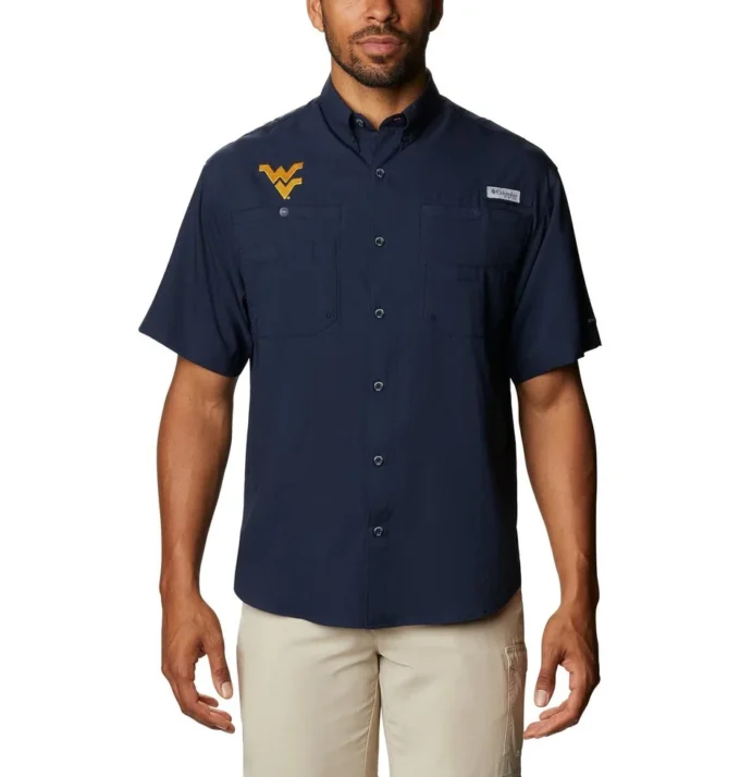 Men Collegiate PFG Tamiami™ Short Sleeve Shirt – Tall – West Virginia Men Collegiate PFG Tamiami™ Short Sleeve Shirt – Tall – West Virginia