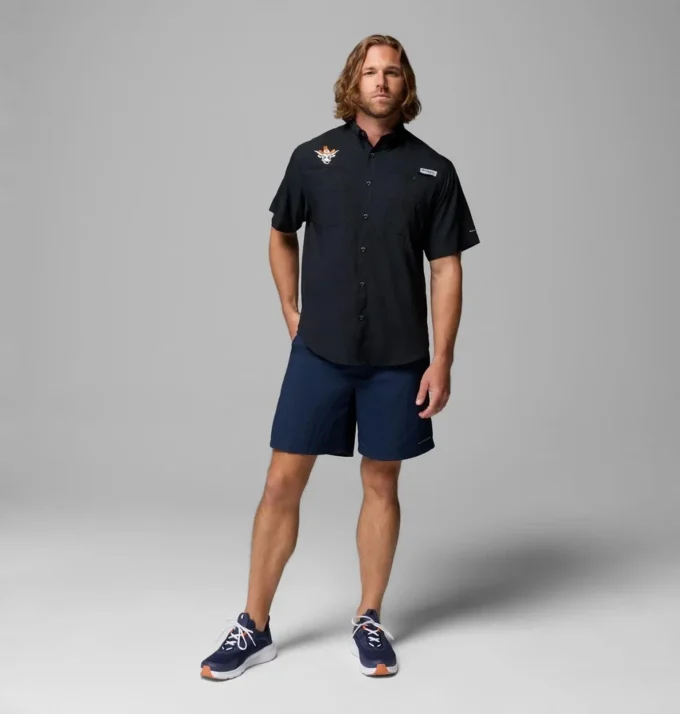 Men Collegiate PFG Tamiami™ Short Sleeve Shirt – Texas