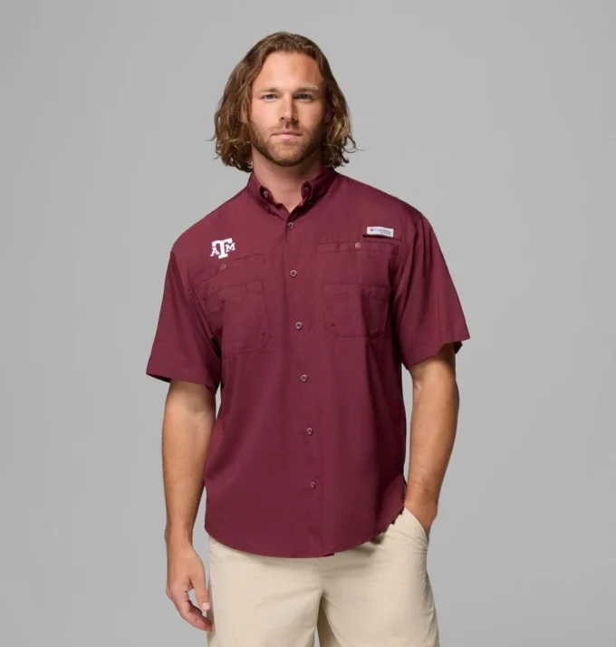 Men Collegiate PFG Tamiami™ Short Sleeve Shirt – Texas A&M