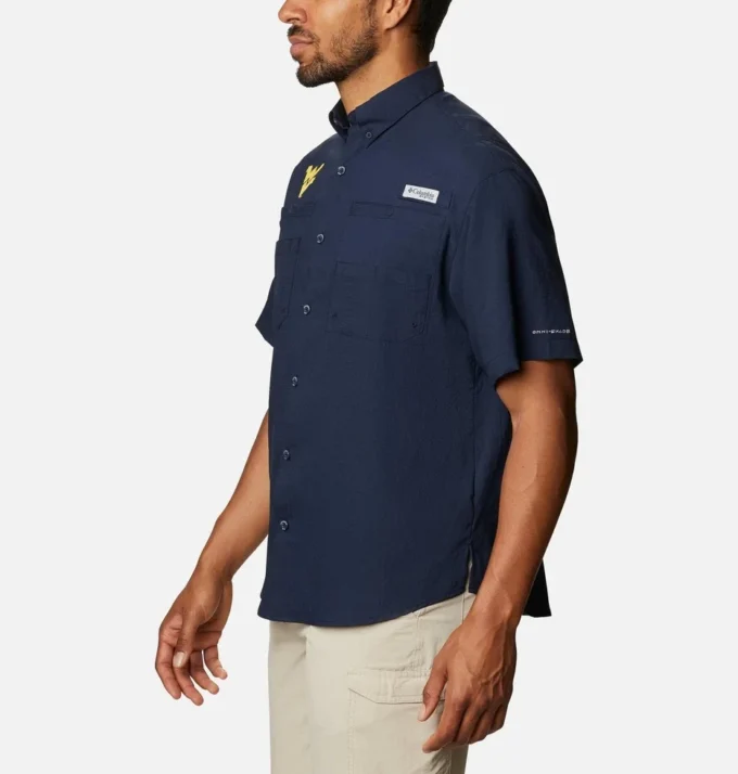 Men Collegiate PFG Tamiami™ Short Sleeve Shirt –  West Virginia