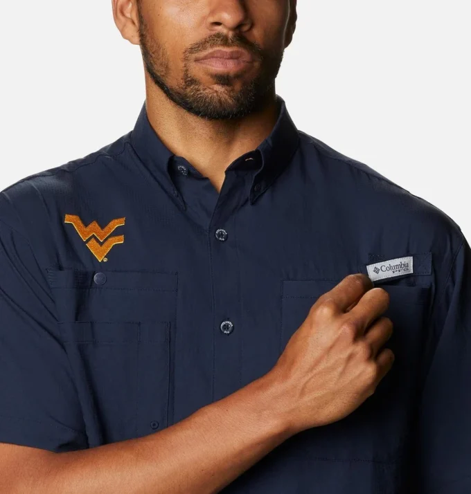 Men Collegiate PFG Tamiami™ Short Sleeve Shirt –  West Virginia