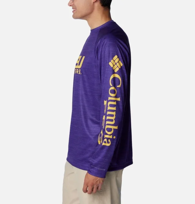 Men Collegiate PFG Terminal Tackle™ Heather Long Sleeve Shirt – LSU Men Collegiate PFG Terminal Tackle™ Heather Long Sleeve Shirt – LSU