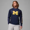 Men Collegiate PFG Terminal Tackle™ Heather Long Sleeve Shirt – Michigan