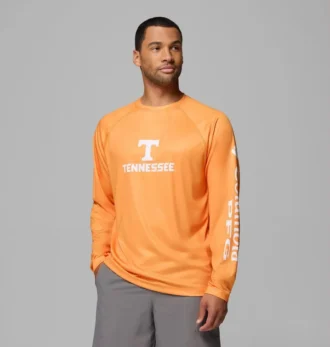 Men Collegiate PFG Terminal Tackle™ Heather Long Sleeve Shirt – Tennessee