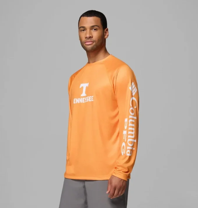 Men Collegiate PFG Terminal Tackle™ Heather Long Sleeve Shirt – Tennessee