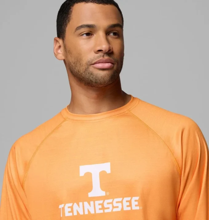 Men Collegiate PFG Terminal Tackle™ Heather Long Sleeve Shirt – Tennessee