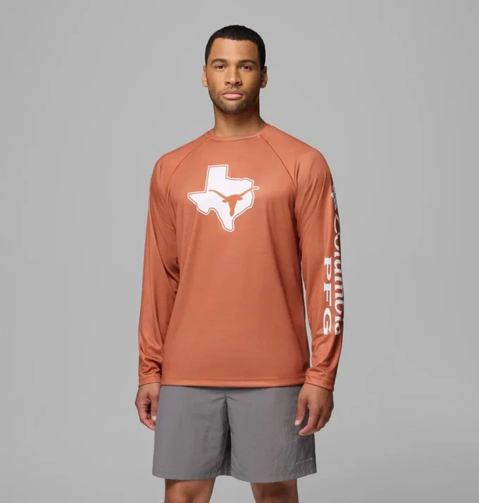 Men Collegiate PFG Terminal Tackle™ Heather Long Sleeve Shirt – Texas Men Collegiate PFG Terminal Tackle™ Heather Long Sleeve Shirt – Texas