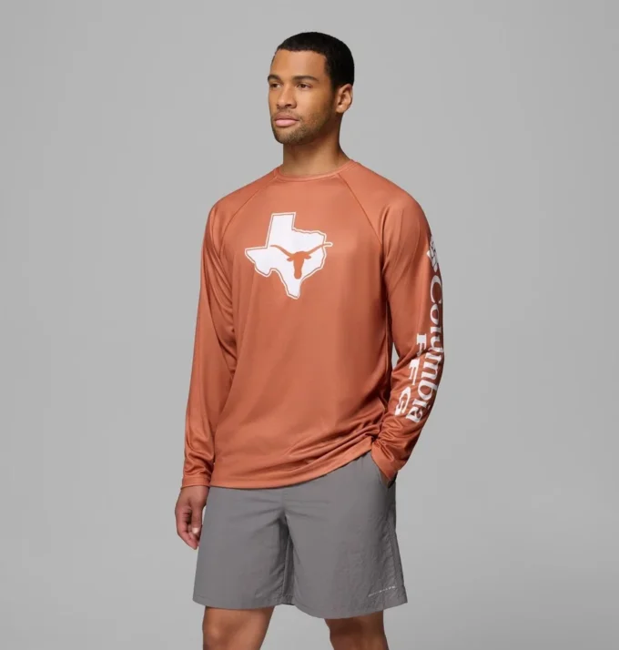 Men Collegiate PFG Terminal Tackle™ Heather Long Sleeve Shirt – Texas Men Collegiate PFG Terminal Tackle™ Heather Long Sleeve Shirt – Texas