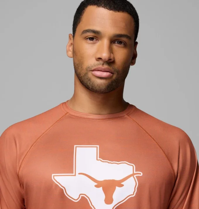 Men Collegiate PFG Terminal Tackle™ Heather Long Sleeve Shirt – Texas Men Collegiate PFG Terminal Tackle™ Heather Long Sleeve Shirt – Texas