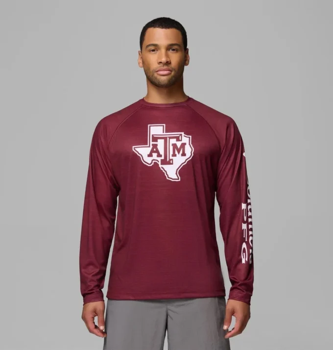 Men Collegiate PFG Terminal Tackle™ Heather Long Sleeve Shirt – Texas A&M Men Collegiate PFG Terminal Tackle™ Heather Long Sleeve Shirt – Texas A&M