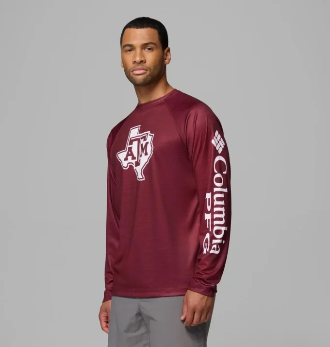 Men Collegiate PFG Terminal Tackle™ Heather Long Sleeve Shirt – Texas A&M Men Collegiate PFG Terminal Tackle™ Heather Long Sleeve Shirt – Texas A&M