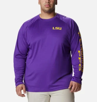 Men Collegiate PFG Terminal Tackle™ Long Sleeve Shirt – Big – LSU