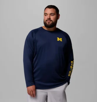 Men Collegiate PFG Terminal Tackle™ Long Sleeve Shirt – Big – Michigan Men Collegiate PFG Terminal Tackle™ Long Sleeve Shirt – Big – Michigan
