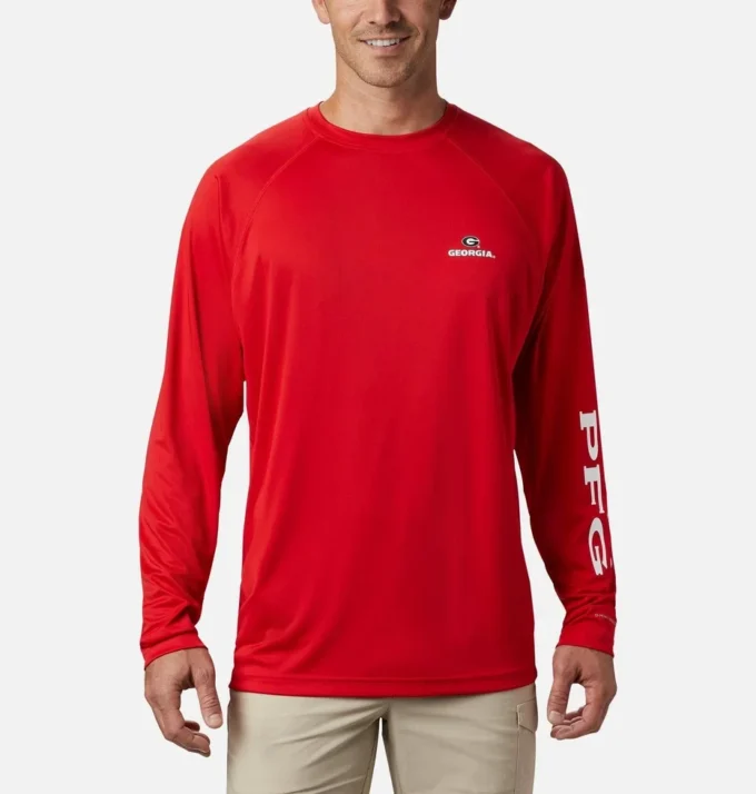 Men Collegiate PFG Terminal Tackle Long Sleeve Shirt – Georgia Men Collegiate PFG Terminal Tackle Long Sleeve Shirt – Georgia