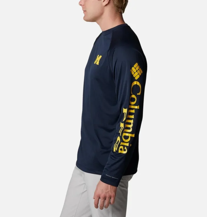 Men Collegiate PFG Terminal Tackle™ Long Sleeve Shirt – Michigan