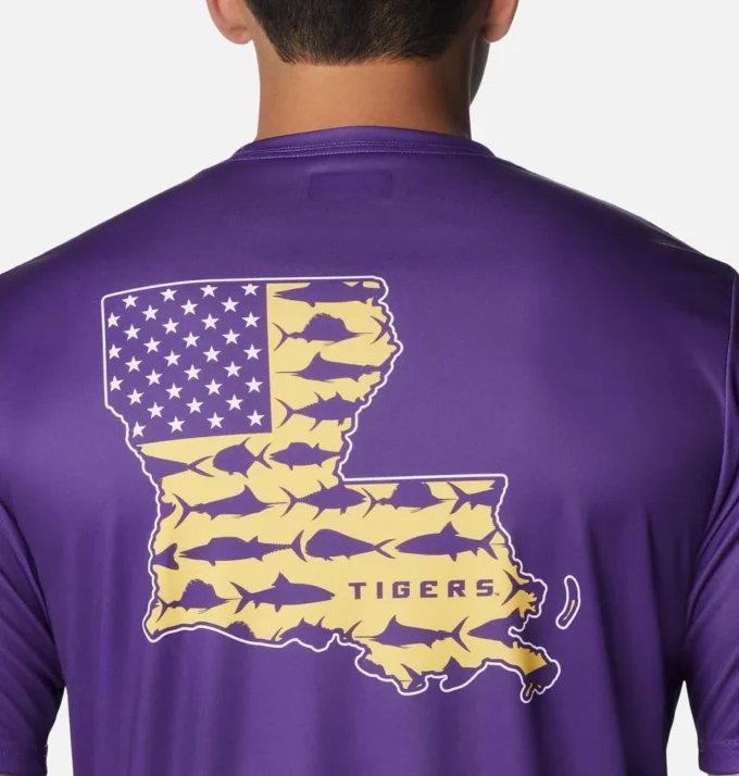 Men Collegiate PFG Terminal Tackle™ Short Sleeve Shirt – LSU