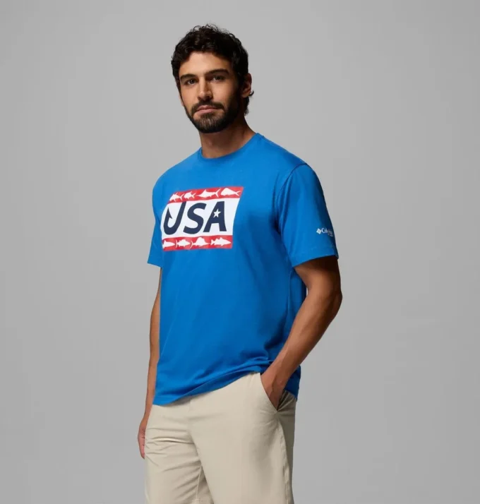 Men PFG™ Silver Bank Americana Hook Flag T-Shirt