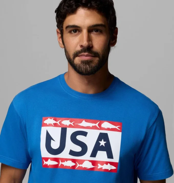 Men PFG™ Silver Bank Americana Hook Flag T-Shirt
