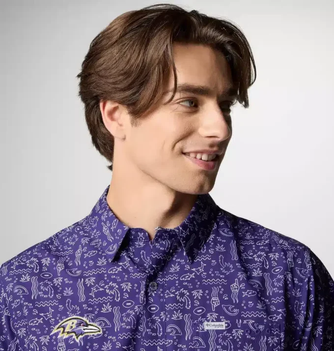 Men PFG Super Slack Tide™ Short Sleeve Shirt – Baltimore Ravens Men PFG Super Slack Tide™ Short Sleeve Shirt – Baltimore Ravens
