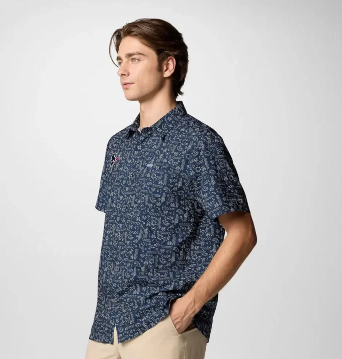 Men PFG Super Slack Tide™ Short Sleeve Shirt – Houston Texans Men PFG Super Slack Tide™ Short Sleeve Shirt – Houston Texans