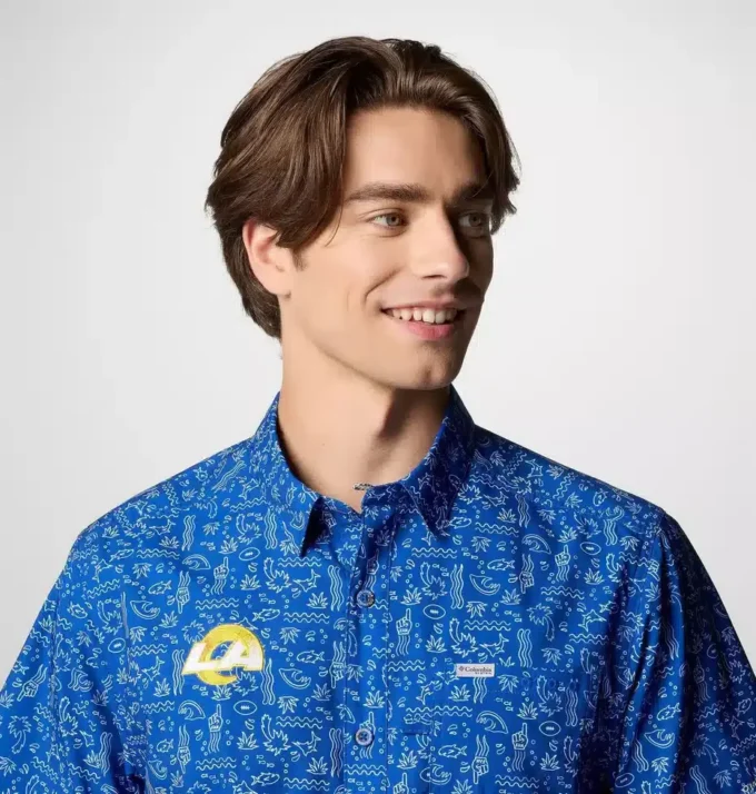 Men PFG Super Slack Tide™ Short Sleeve Shirt – Los Angeles Rams Men PFG Super Slack Tide™ Short Sleeve Shirt – Los Angeles Rams