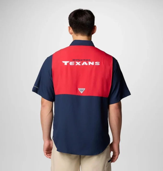 Men PFG Tamiami™ Colorblocked Short Sleeve Shirt – Houston Texans Men PFG Tamiami™ Colorblocked Short Sleeve Shirt – Houston Texans