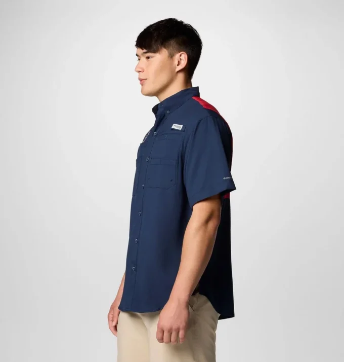 Men PFG Tamiami™ Colorblocked Short Sleeve Shirt – Houston Texans Men PFG Tamiami™ Colorblocked Short Sleeve Shirt – Houston Texans