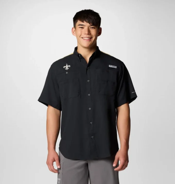 Men PFG Tamiami™ Colorblocked Short Sleeve Shirt – New Orleans Saints Men PFG Tamiami™ Colorblocked Short Sleeve Shirt – New Orleans Saints